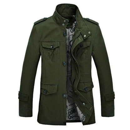 Men's Trench Coat Slim Fit Zipper