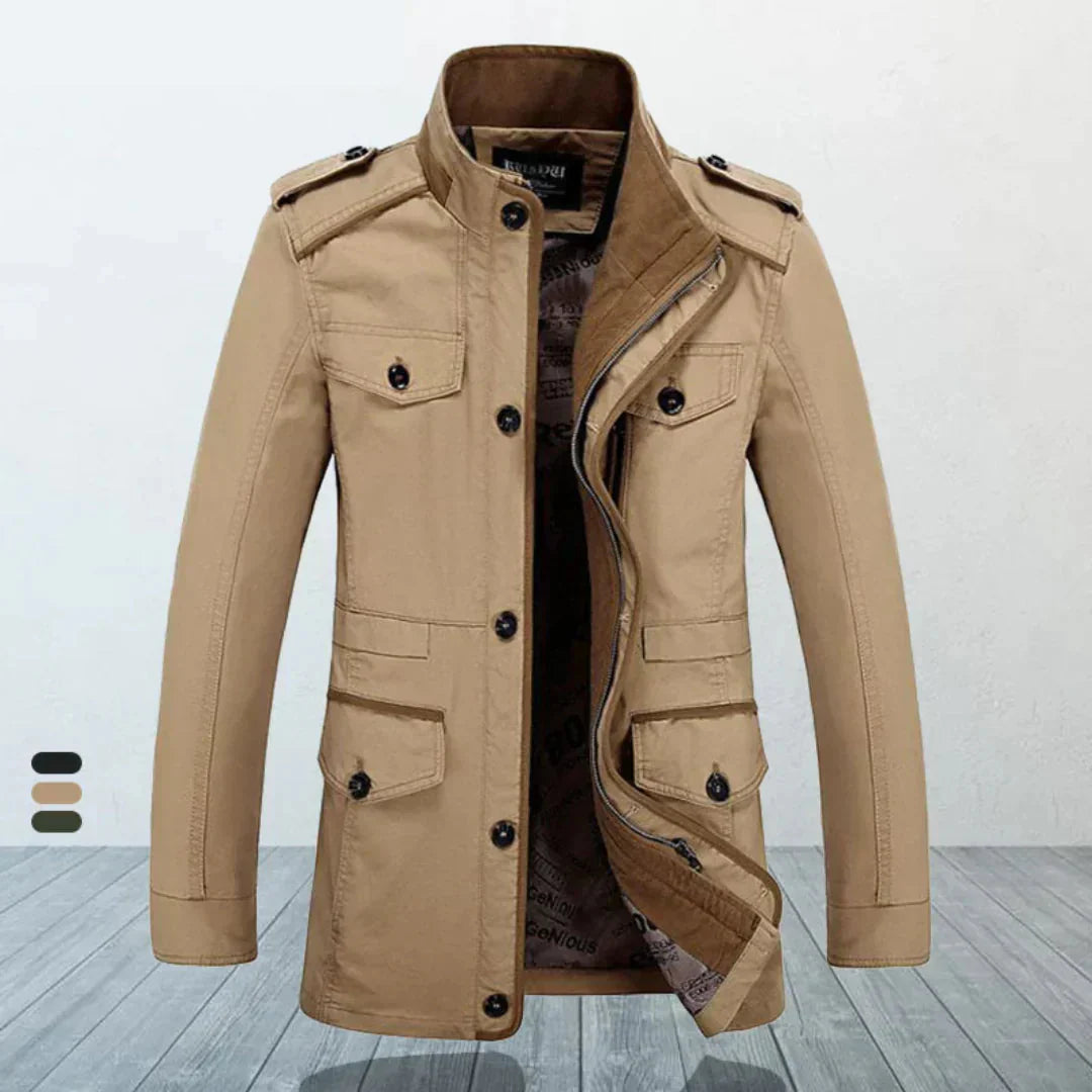 Men's Trench Coat Slim Fit Zipper