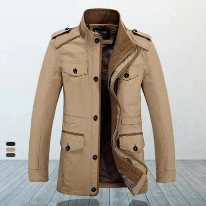 Men's Trench Coat Slim Fit Zipper
