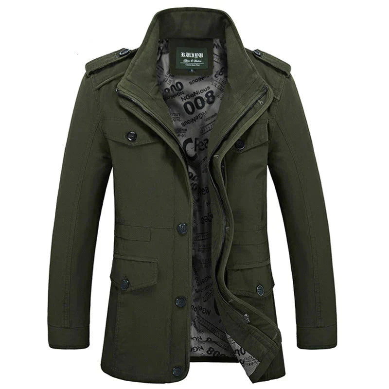 Men's Trench Coat Slim Fit Zipper