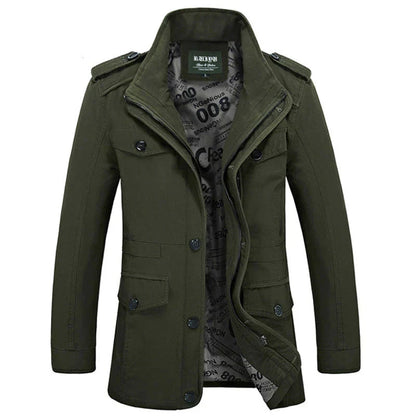 Men's Trench Coat Slim Fit Zipper