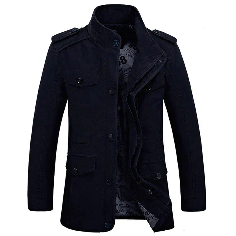 Men's Trench Coat Slim Fit Zipper