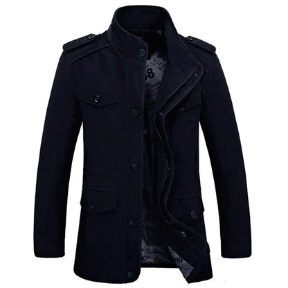 Men's Trench Coat Slim Fit Zipper