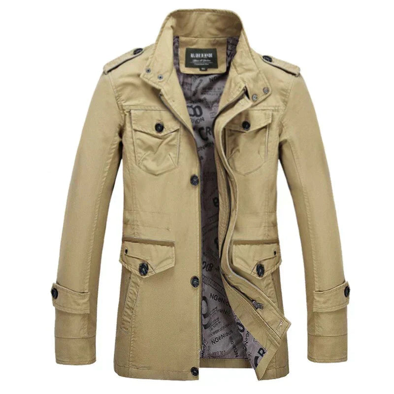 Men's Trench Coat Slim Fit Zipper