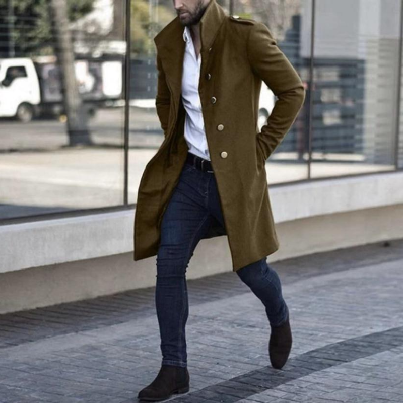 Men's Mid-Length Elegant Winter Trench Coat