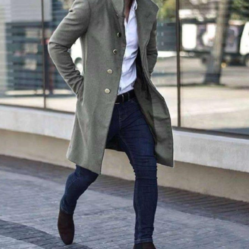 Men's Mid-Length Elegant Winter Trench Coat