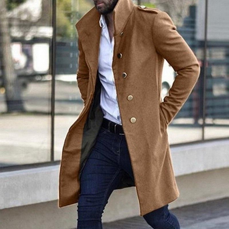 Herren Trenchcoat Halblang Elegant Winter - IdealeKleiden