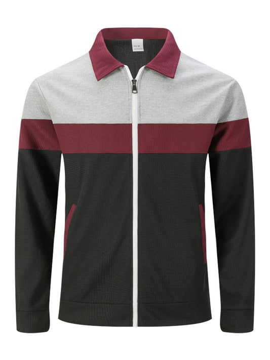 Herren Cardigan Waffelmuster Trendy - IdealeKleiden