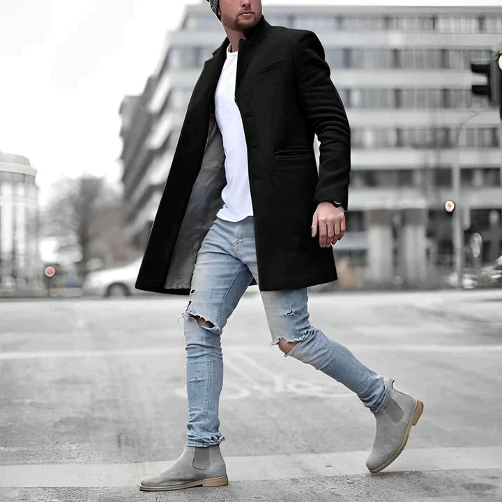 Elegant Men's Long Winter Coat