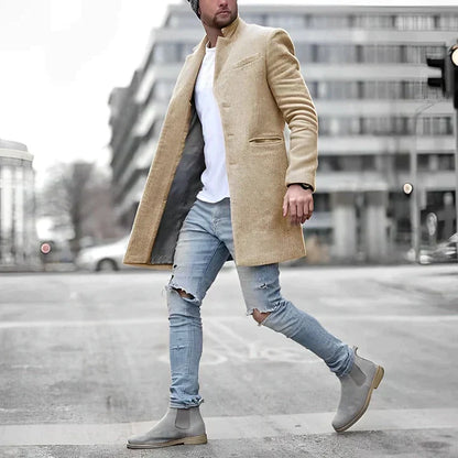 Elegant Men's Long Winter Coat
