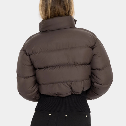 Damen Pufferjacke Kurz Modell Hochkragen - IdealeKleiden