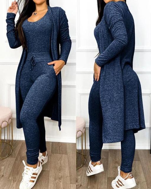 Schlanke Jumpsuit mit Jacke Damen - IdealeKleiden