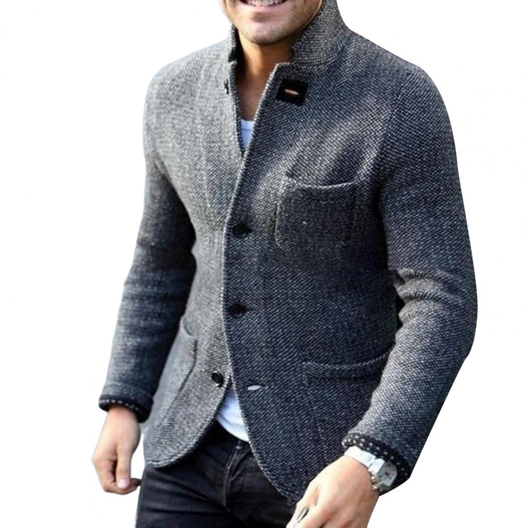 Men's Single Breasted Tweed Style Blazer