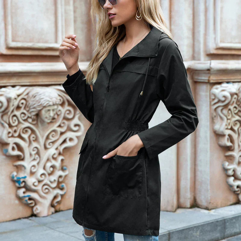 Waterproof Outdoor Jacket Long Hood Adjustable