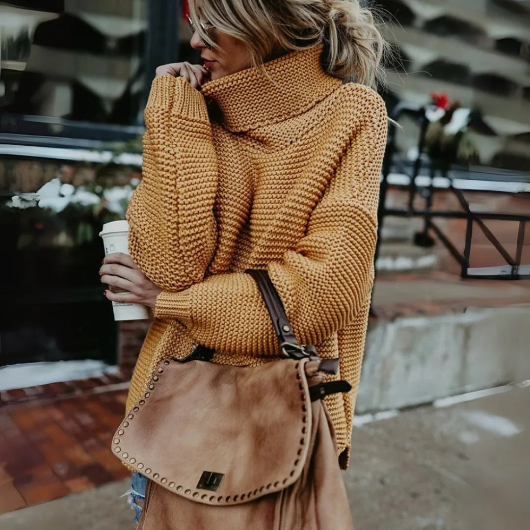 Oversized Turtleneck Chunky Knit Fashionable