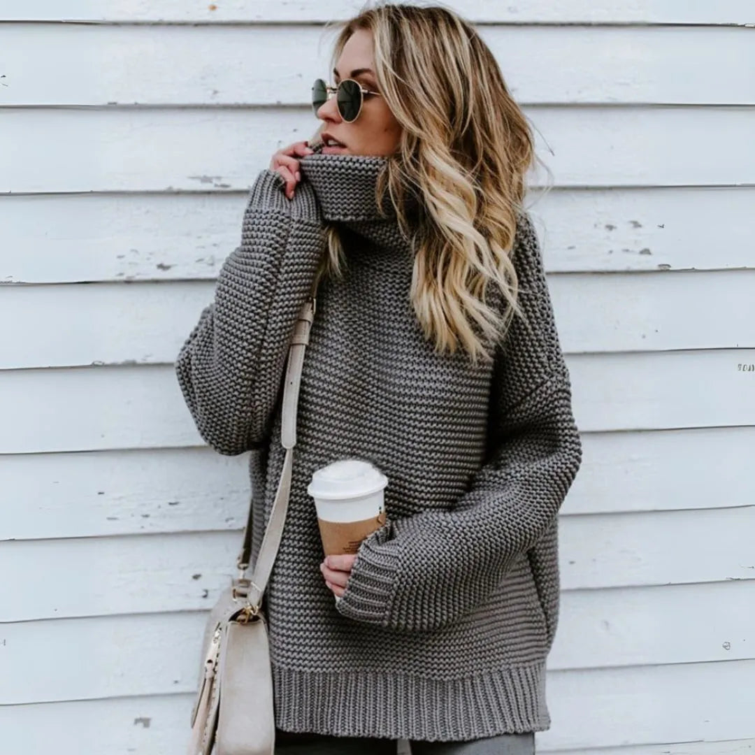Oversized Turtleneck Chunky Knit Fashionable