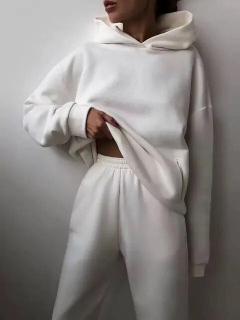 Übergroße Hoodie Set Damen Sportlich Casual