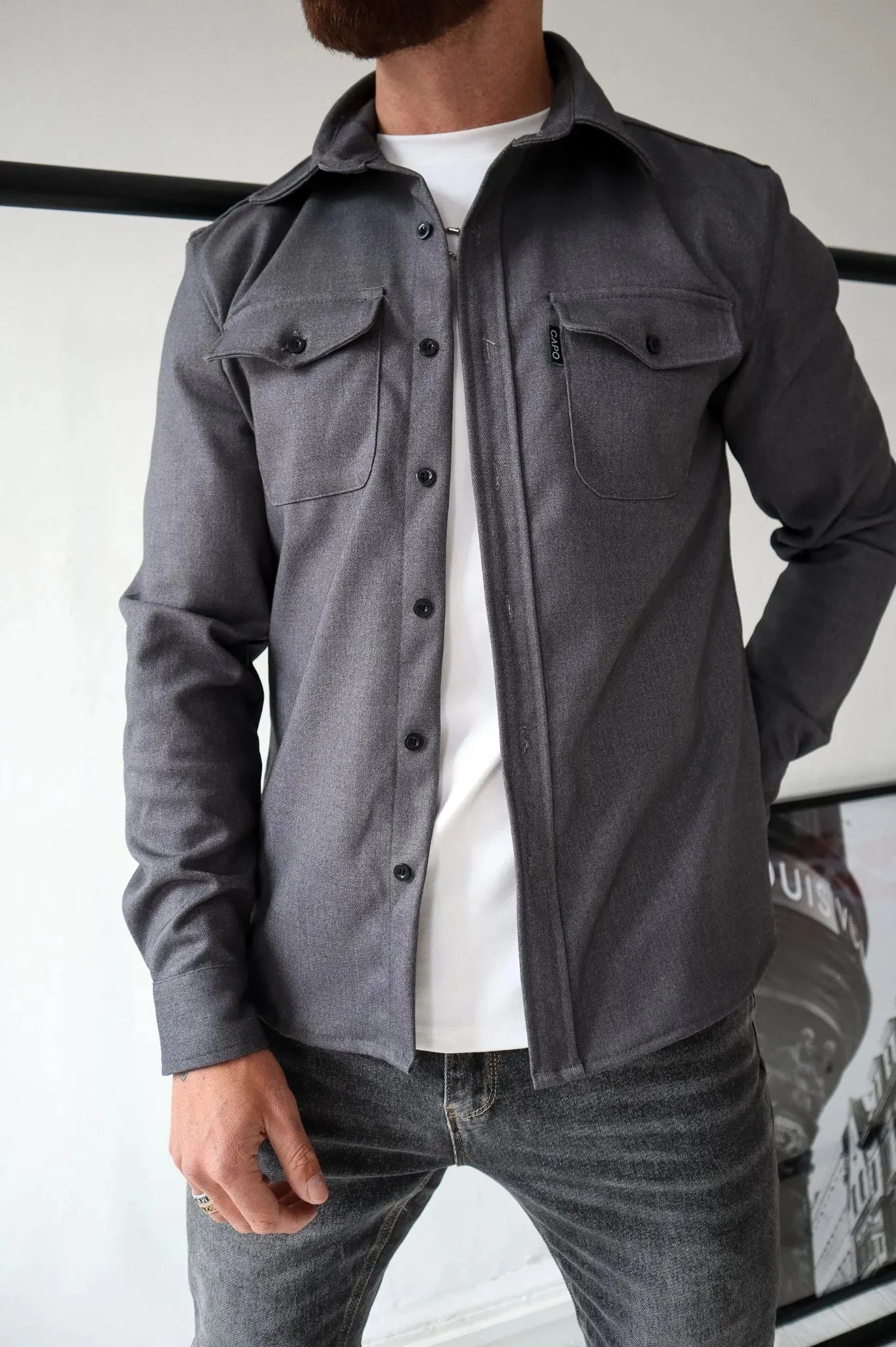 Men's Overshirt Button-Down Casual