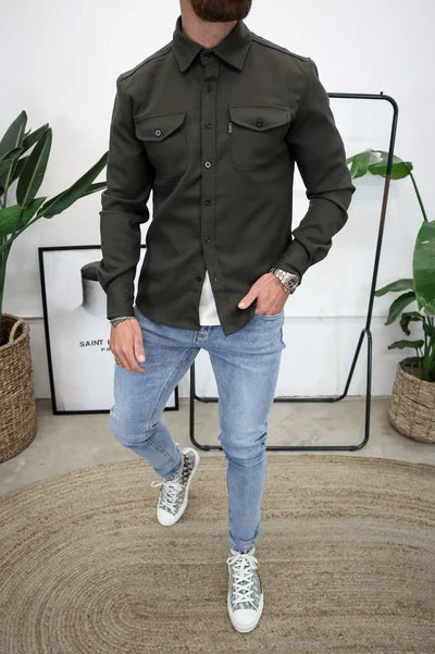 Men's Overshirt with Chest Pockets