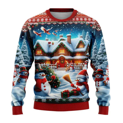 Christmas Jumper Unisex 3D Snowman Design Comfortable