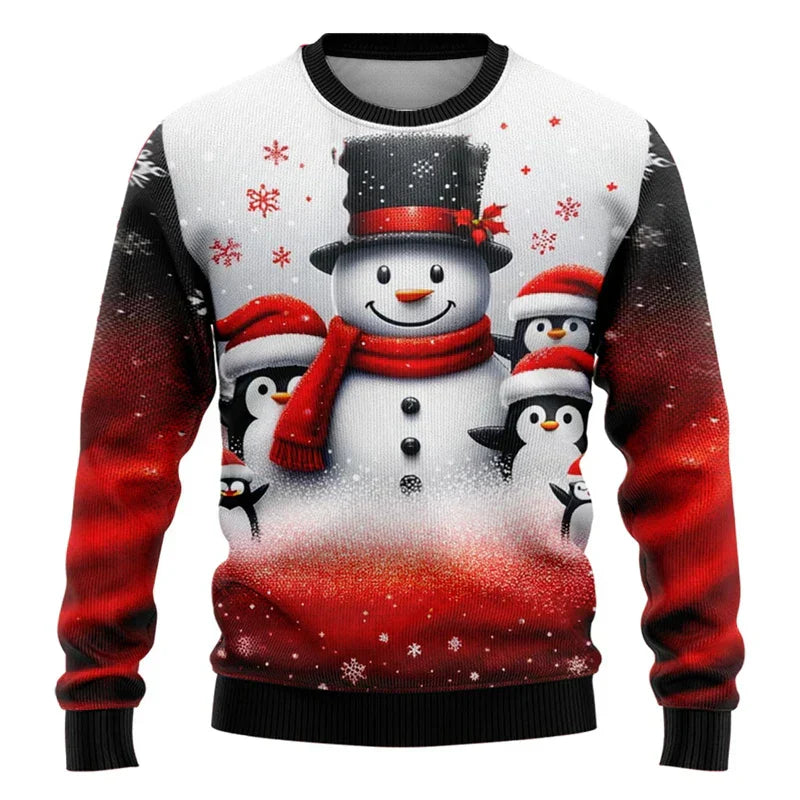 Christmas Jumper Unisex 3D Snowman Design Comfortable