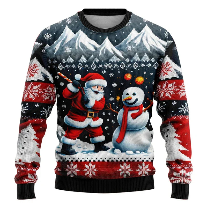Christmas Jumper Unisex 3D Snowman Design Comfortable