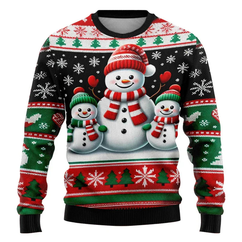 Christmas Jumper Unisex 3D Snowman Design Comfortable