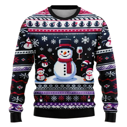 Christmas Jumper Unisex 3D Snowman Design Comfortable