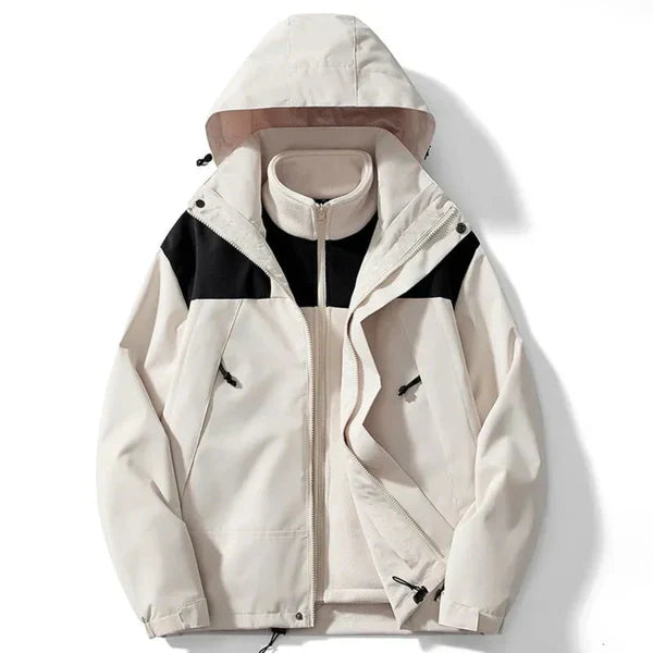 Wintermantel Unisex mit Kapuze und Fleece-Innenfutter