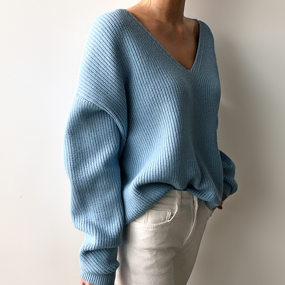 Comfortable Women's V-Neck Casual Sweater