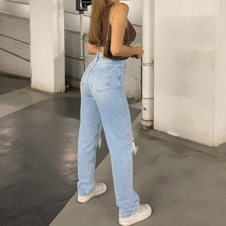 Women's Wide Leg Jeans Blue Comfort