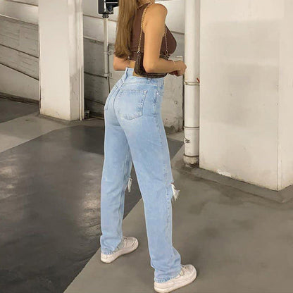 Women's Wide Leg Jeans Blue Comfort