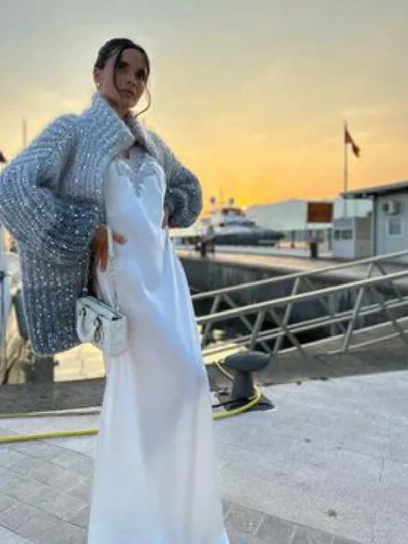 Sparkling Silk Cardigan Elegance