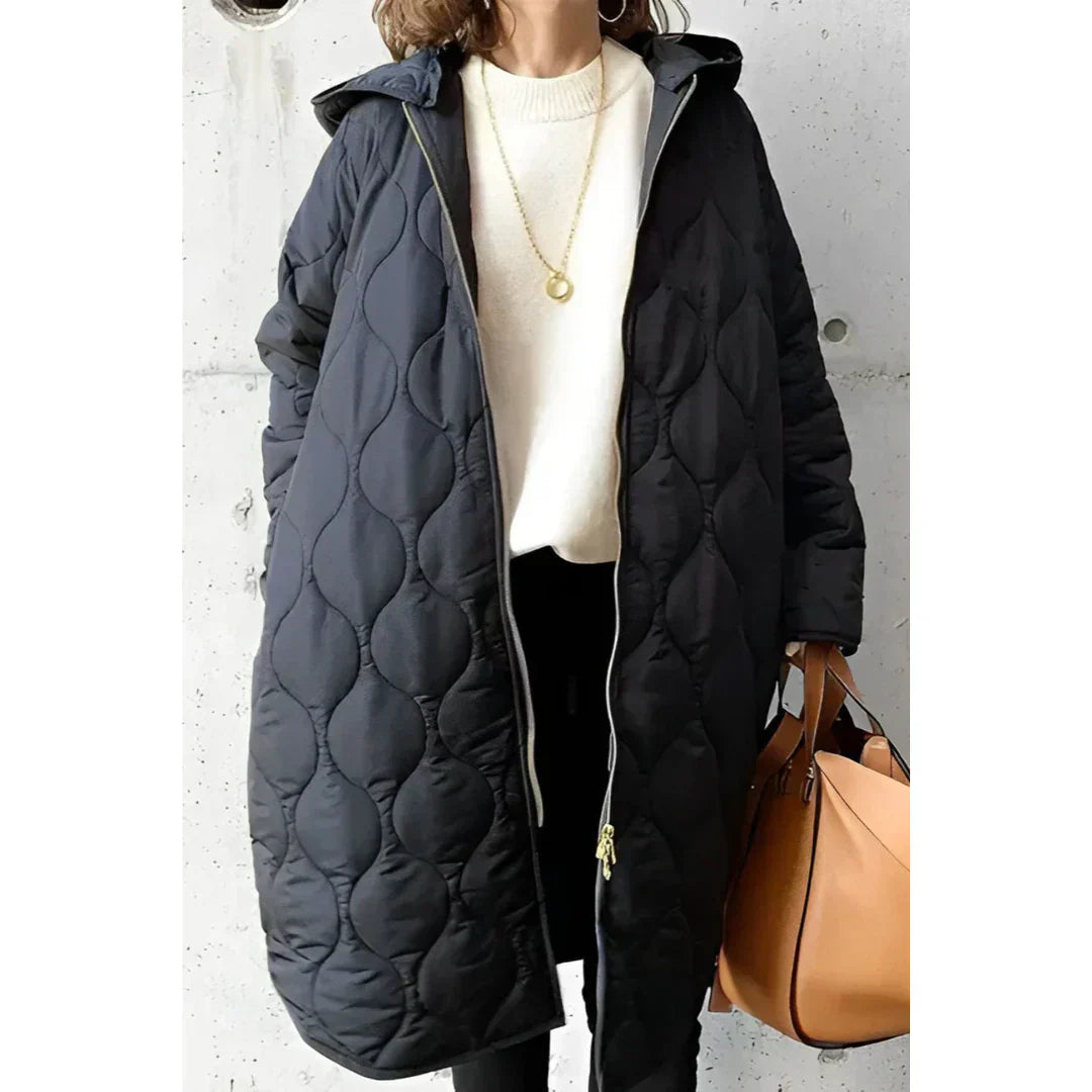Padded Oversized Jacket with Long Hood