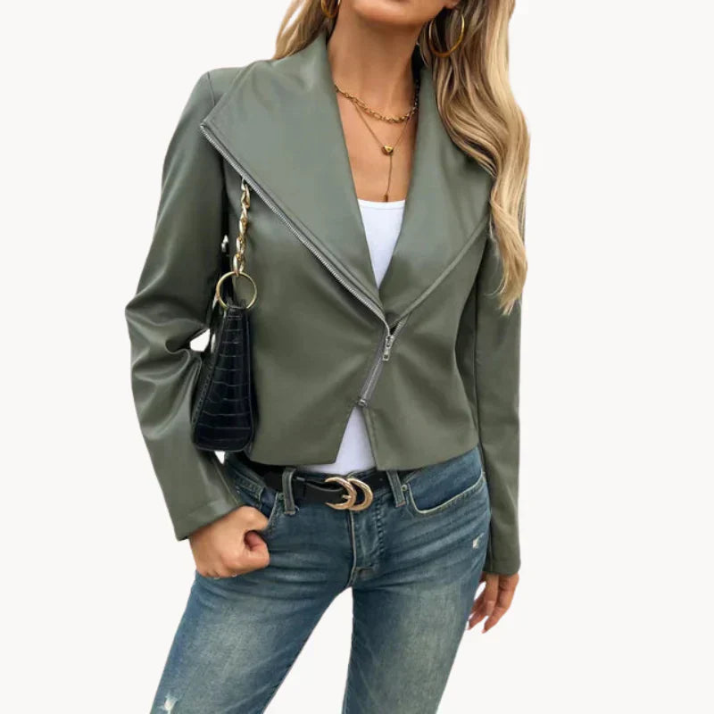 Elegant Women's Coat Olive Green Chic
