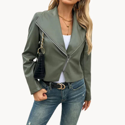 Elegant Women's Coat Olive Green Chic