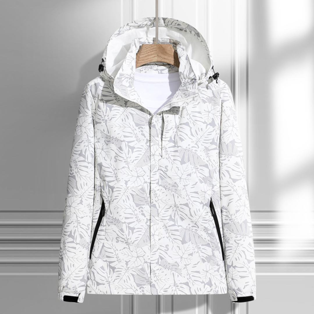 Women's Winter Jacket Hood Floral Print