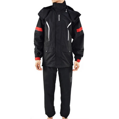 Men's Waterproof Motorcycle Rain Jacket Reflective Black
