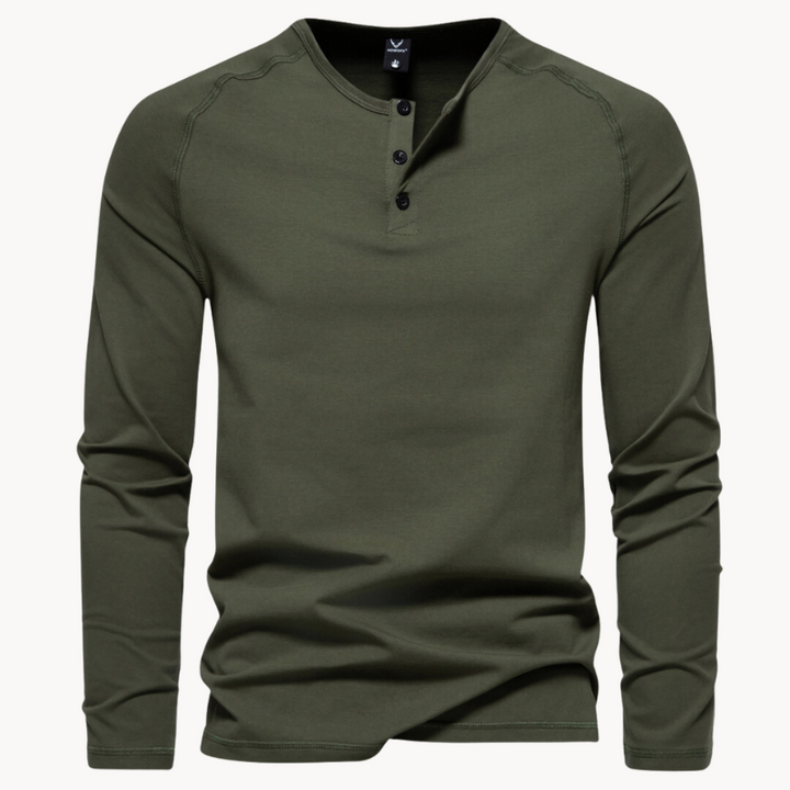 Herren T-Shirt Exklusiv Knopfverschluss Elegant - IdealeKleiden
