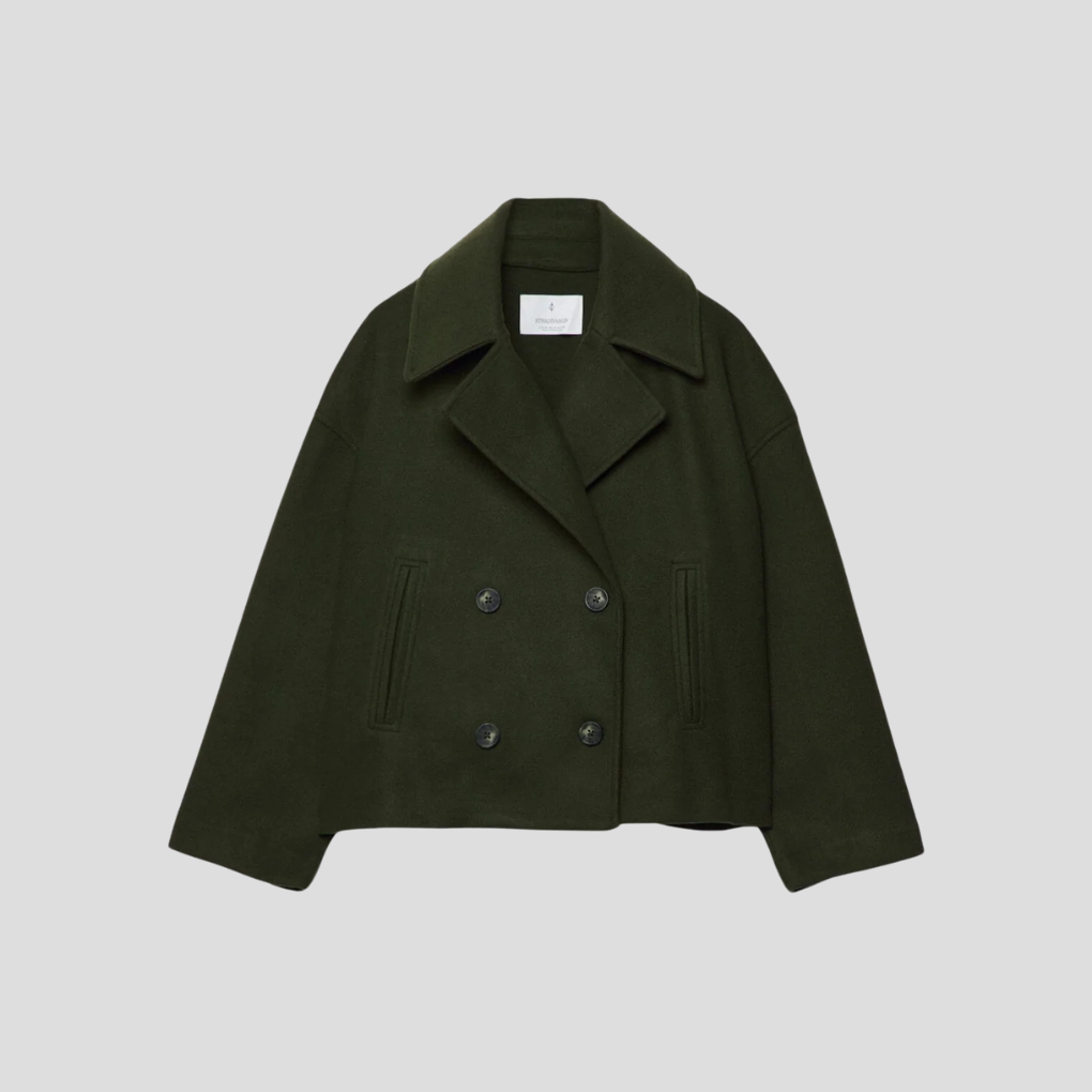 Double-Breasted Short Coat Elegant Women