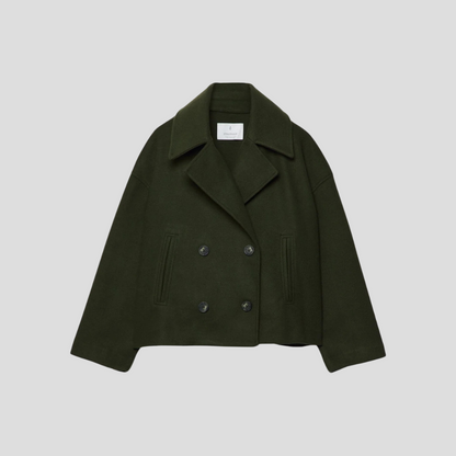Double-Breasted Short Coat Elegant Women
