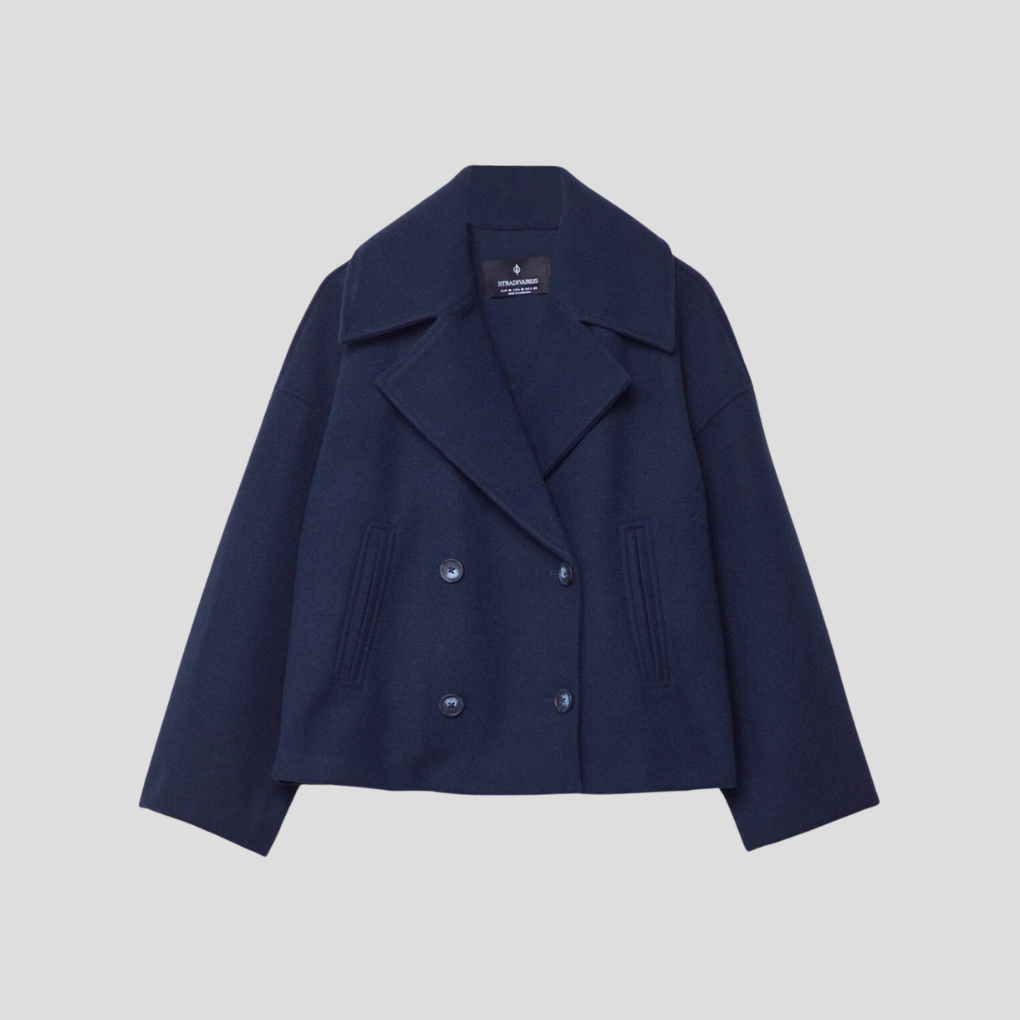 Double-Breasted Short Coat Elegant Women