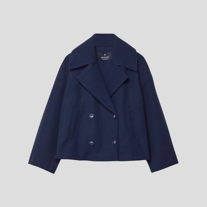 Double-Breasted Short Coat Elegant Women