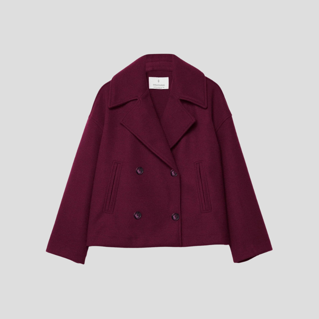 Double-Breasted Short Coat Elegant Women