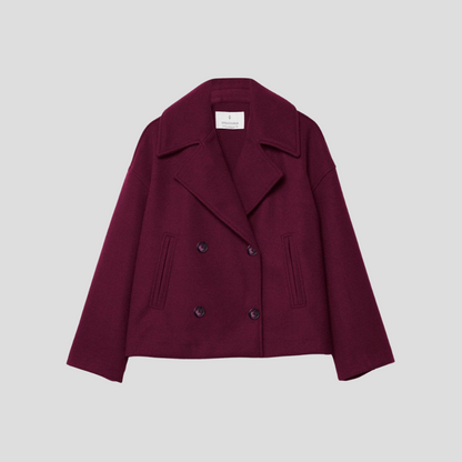 Double-Breasted Short Coat Elegant Women