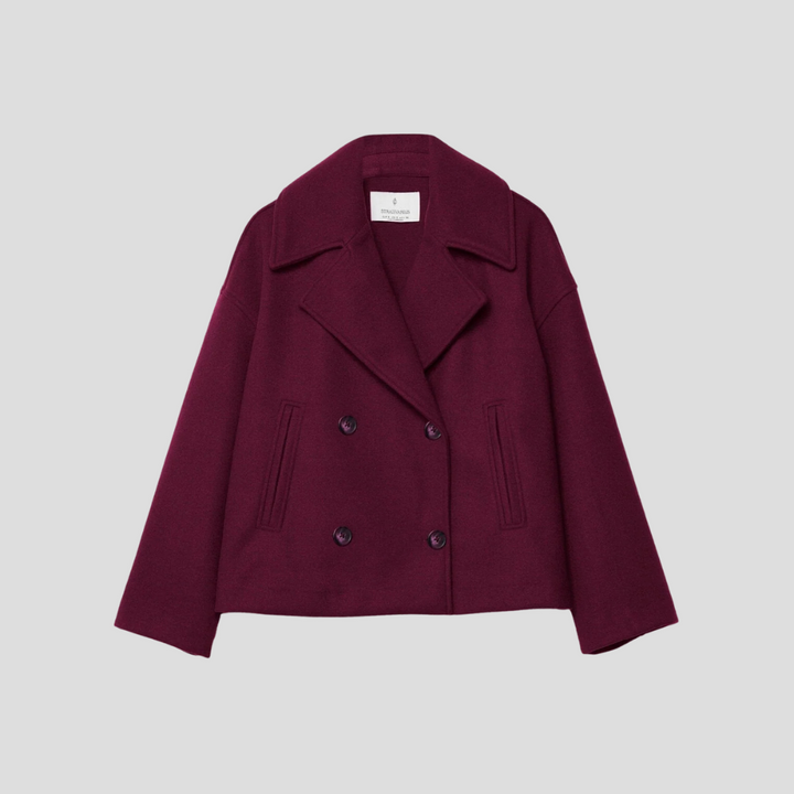 Double-Breasted Short Coat Elegant Women