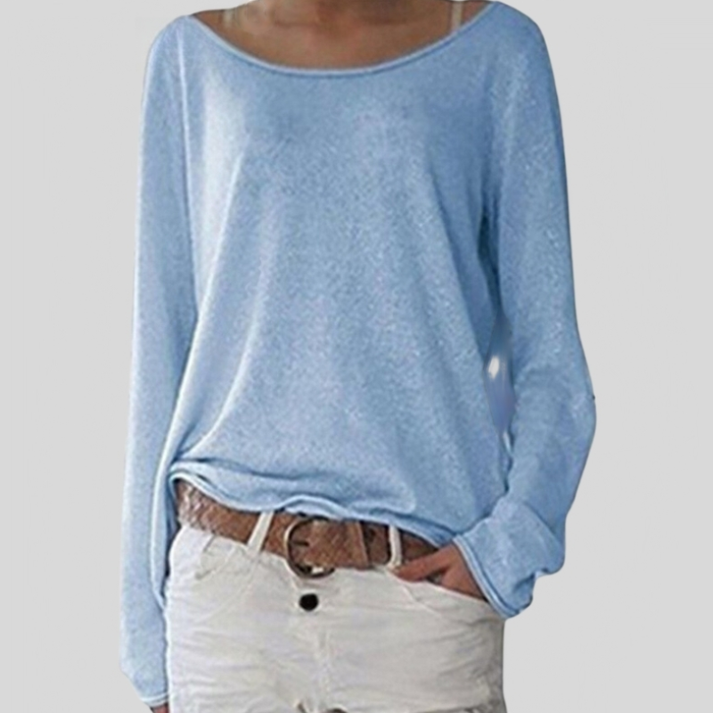 Thin Sweater Round Neck Elegant Lightweight