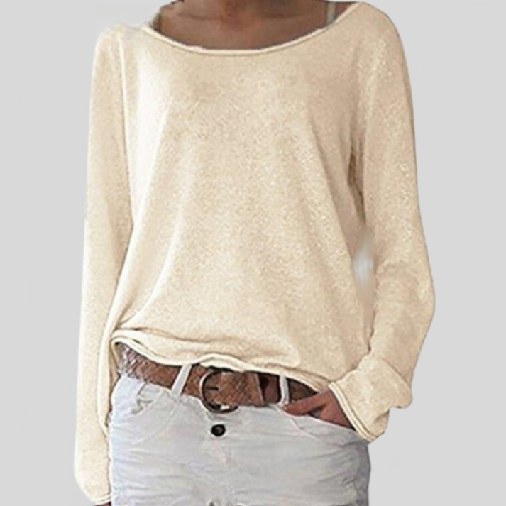 Thin Sweater Round Neck Elegant Lightweight