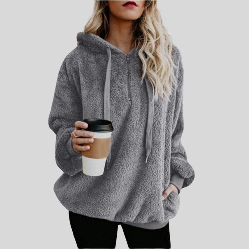 Soft Fleece Hoodie Oversize Comfortable Long Sleeve