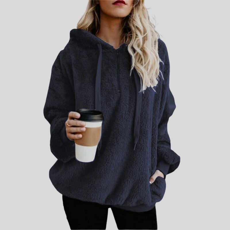 Soft Fleece Hoodie Oversize Comfortable Long Sleeve